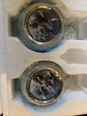 Lot of 2 Bradford Edition 1997 Wolf Ornaments -NEW-Midnight harmony Night watch
