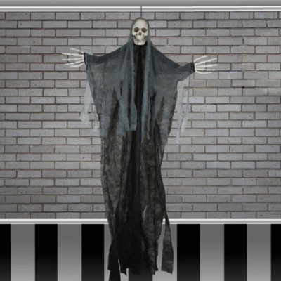 5ft Skeleton Head Reaper Halloween Hanging Scene Skull Set Decoration PROP SHOP