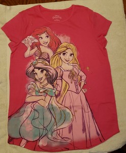 Disney Princess Girls Youth Ss T Shirt Ariel Repunzel Jasmine Large 10 12 Nwot Ebay