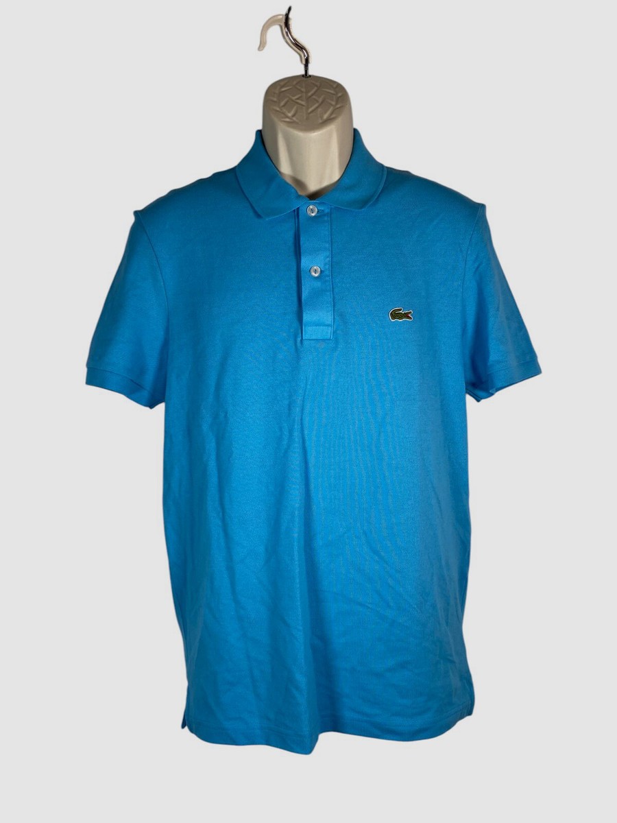 Lacoste Men's Blue Slim Fit Short Sleeve Polo Shirt Size M UK