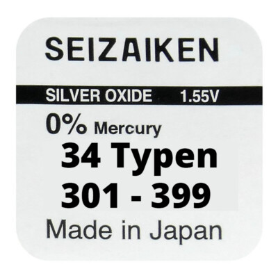 SEIZAIKEN by Seiko Uhrenbatterien 1,55V 301 - 399 SR41 - SR1130 Silberoxid