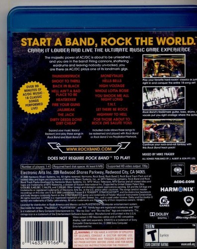 PLAYSTATION 3 AC/DC LIVE ROCKBAND TRACK PACK (Rock Band NOT required) - Picture 2 of 3