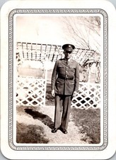 Vtg Photo WW2 1942 US Military Army Soldier Man Uniformed Service Posing Outdoor