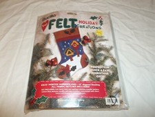 Vtg New Bucilla Stocking Kit 83610 Heart-Felt Applique Patches 18" Xmas Holiday