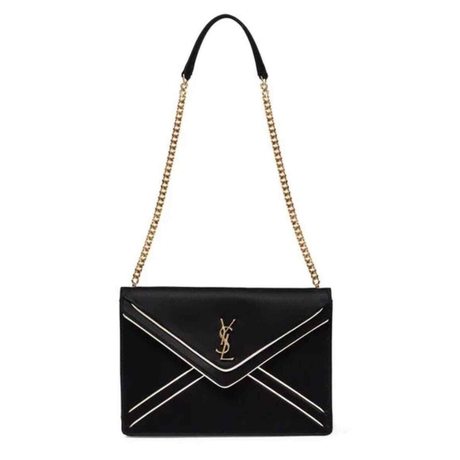 $2100 NUOVA borsa a tracolla borsa a tracolla Saint Laurent YSL Gaby nera in raso