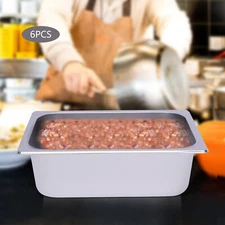 6 PCS 2.5L Silver Stainless Steel Steam Table Pans Hotel Buffet Food Pan