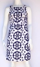 Tory Burch Size US2 XS Purple White Sundress Floral Linen Sleeveless Tank Mini