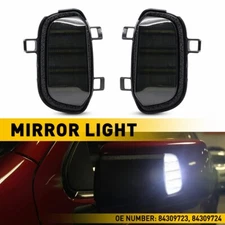 2X White LED Side Mirror Turn Signal Lights For 2019-2022 Chevy Silverado 1500