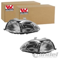 2X VAN Wezel H4 Scheinwerfer SET Links+Rechts Passend FüR Honda Civic