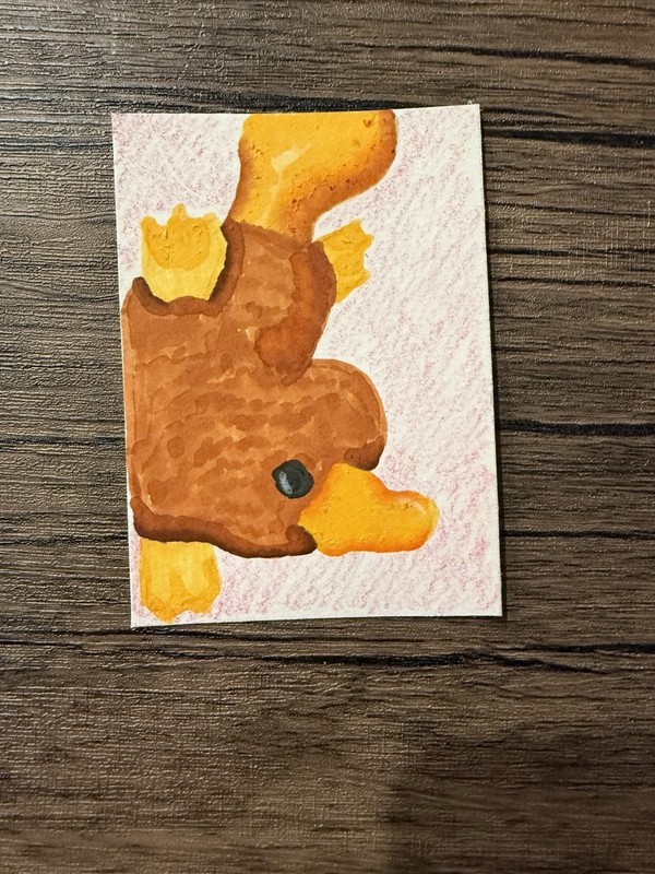aceo original art paintings Cartoon Cute Platypus Marker Ink Drawing Set 3/3