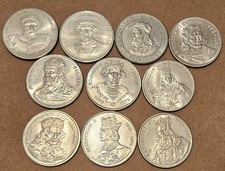 50-100 zloty coins, Polish People's Republic. Polish kings. Set of 10 coins. AU
