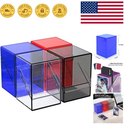4 Pack Dustproof Acrylic Card Deck Cases - Protect 400+ Sleeved Cards Stylishly