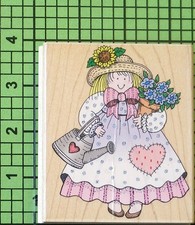 Garden Gal H1023 Wood Mounted rubber stamp by Hero Arts