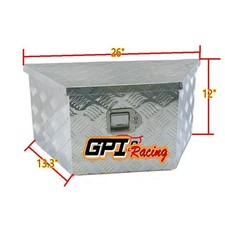 74x42x46cm Aluminum Trailer Tongue Tool Box Truck Bed Pickup Storage Box RV+Key