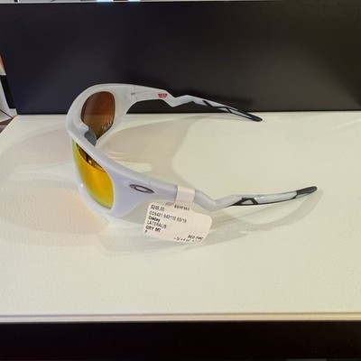 Oakley Lateralis Wrap Sunglasses White Plastic Frame Red Mirrored