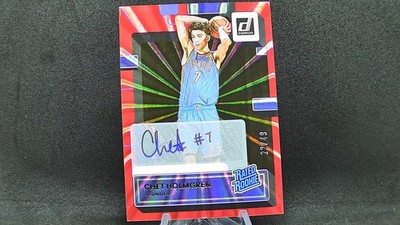 2022-23 Donruss Rated Rookie Chet Holmgren Red Laser RC Signatures AUTO /49 OKC