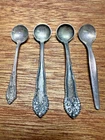 Lot of 4 Vintage Antique Sterling Silver Salt Cellar Spoons Wallace & More