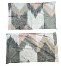 Ink Ivy 100 Cotton Chevron Print Reversible Pillow Shams 20 x 35 in