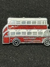 Rare Vintage Old Red Double Decker Bus Enamel Badge Collectable