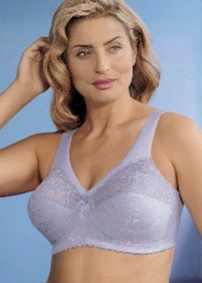 Glamorise Bra Magic Lift Cotton Lined Style 1001 Size 38H LILAC Wide Strap NEW
