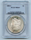 1880-S Morgan Silver Dollar $1 PCGS MS64+
