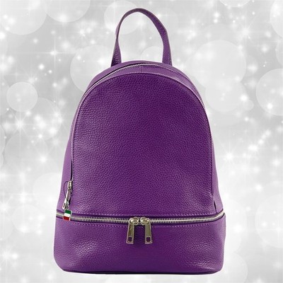 Rucksack lila Leder mittel 32x30x11cm Florence Damen OTF612V