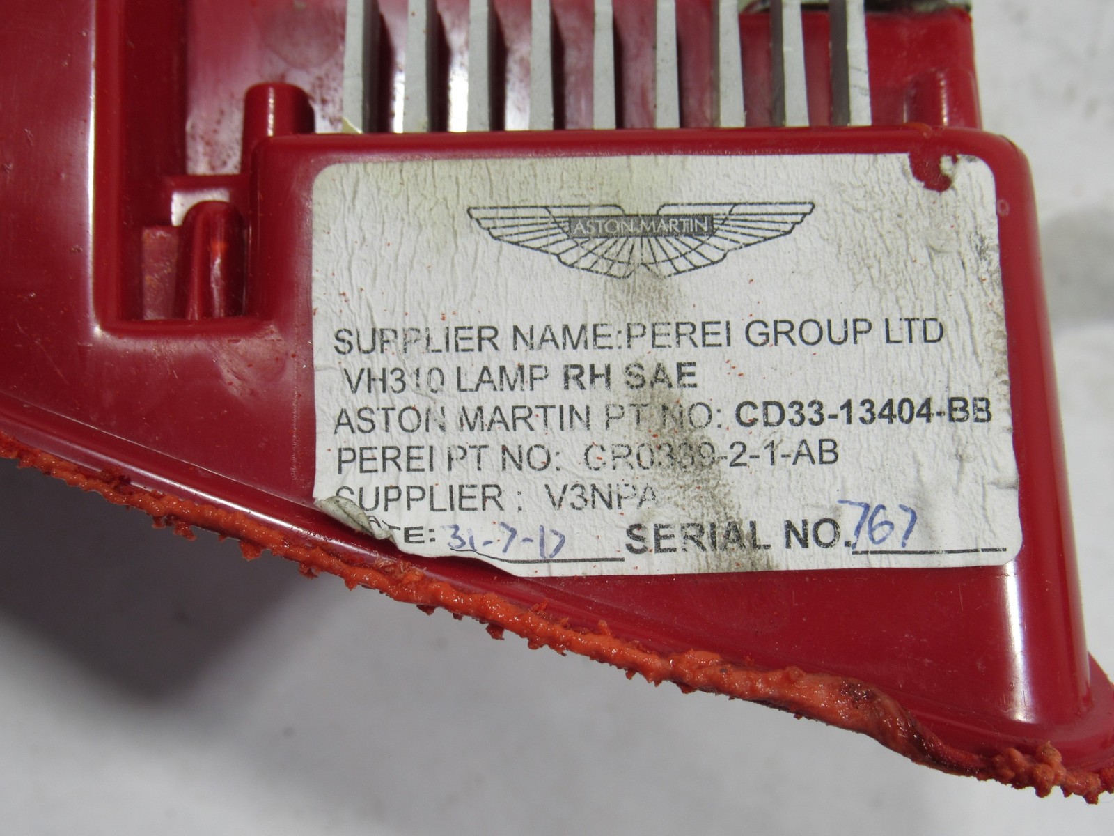 14-18 Aston Martin Vanquish 2014 Rear Right Taillight Tail Light Lamp LED Y2