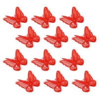 12Stk Schmetterlings-Spitzen-Applikationen 60Mm AufnäHpatches Rot
