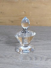 Vintage Art Deco Style Cased Glass Crystal Perfume Bottle With Faceted Stopper