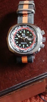 Vintage E.R.C. GMT Schweizer Uhrwerk: Weltstädte, Tachymeter, Kalender