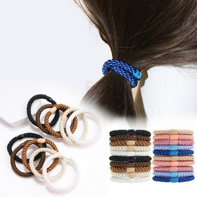 Haargummi Original Damen Hair Ties 10 Stück modische Cotton Bands elastisch