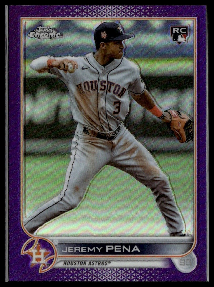 2022 Topps Chrome Update #USC136 Jeremy Pena Purple Refractor RC