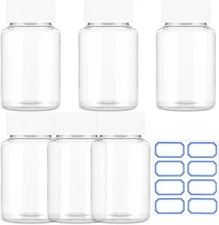Clear Pill Bottle 6 Pcs Empty Medicine Organizers 30ML Jar Powder Box Storage Tr