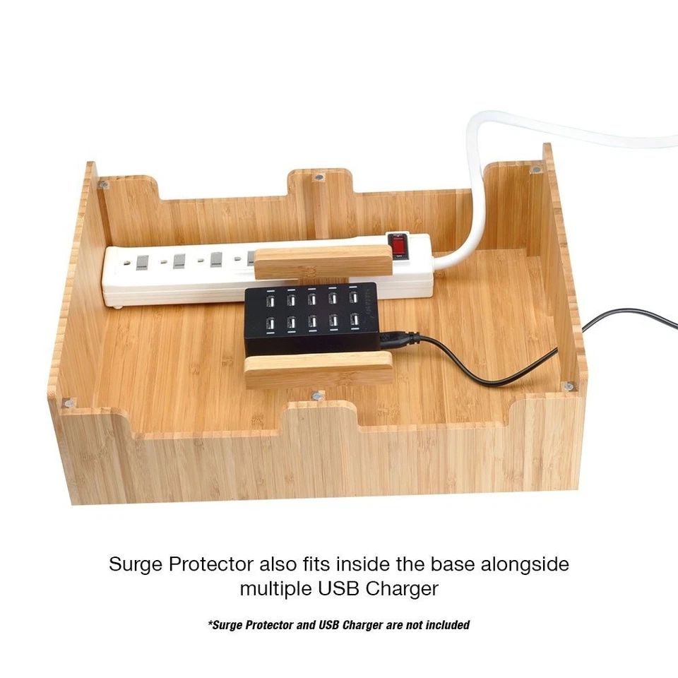 Bamboo 10-Port Charging Station & Docking Organizer for Smartphones & Tablets... - Image 3 of 4
