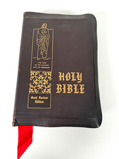 1950 Holy Bible Good Saviour Edition Red Leather KJV Tissot Illustrated Gilted