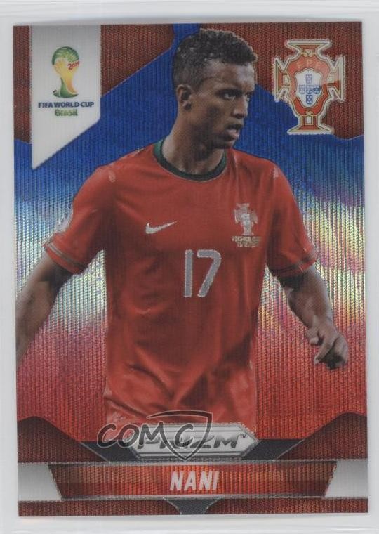 2014 Panini Prizm World Cup Blue & Red Wave Prizm Nani #159 0m1