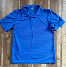 Men  s Blue Performance/Athletic Polo Shirt Moisture Wicking Casual Shirt SZ-M