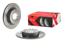Brembo 08.9511.1x Xtra Uv Coated Drilled Solid Brake Rotors - Rear Pair