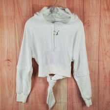 Puma Crystal Galaxy Cropped Hoodie Womens Small Cotton Stretch Relaxed Fit