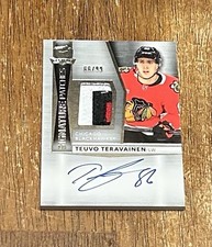Teuvo Teravainen Blackhawks The Cup Signature 3 Color Patch Card! # 66/ 99