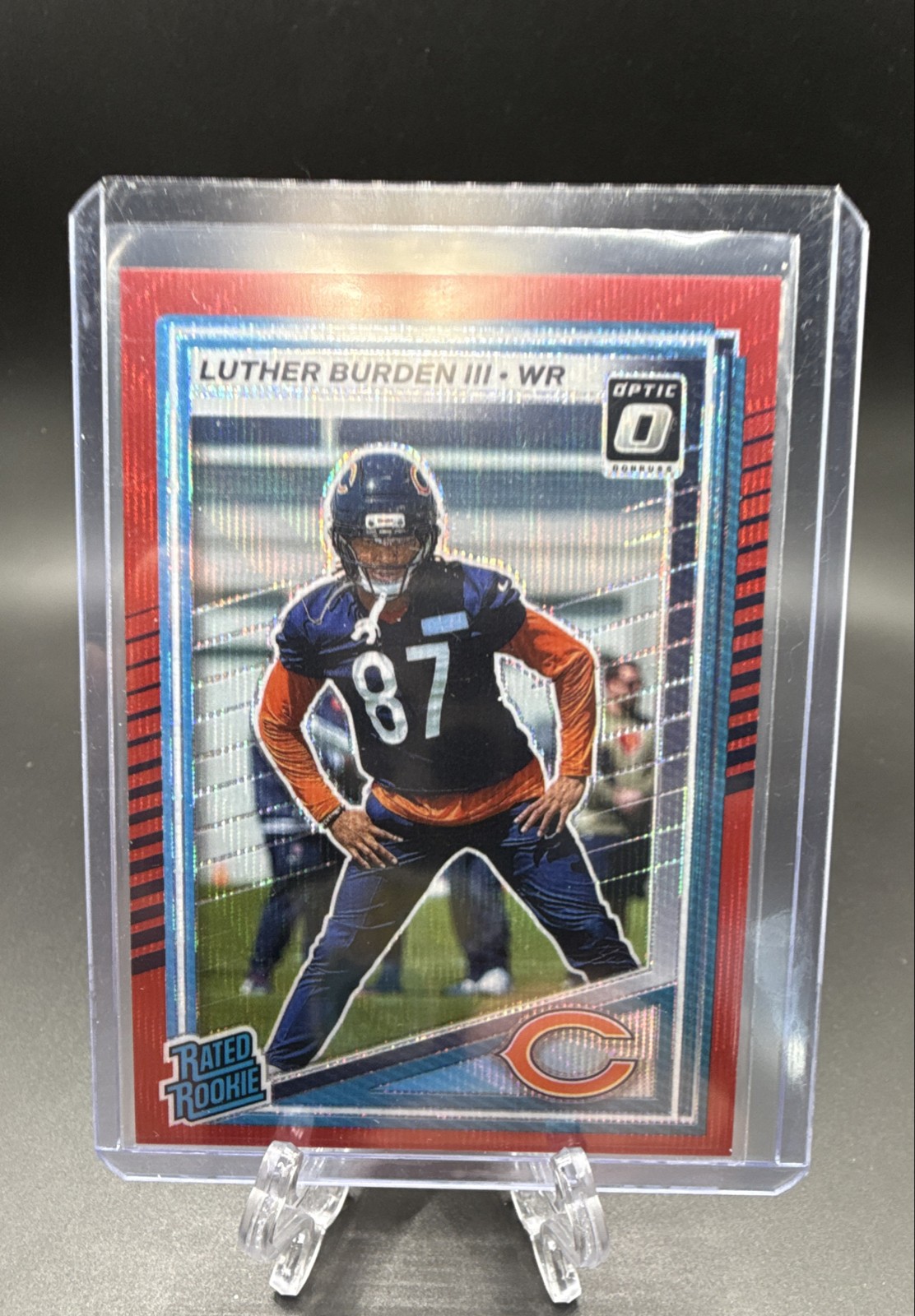 2025 Panini Donruss - Luther Burden #395 Optic Preview Red Wave Prizm (RC)