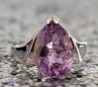 HAN | Thailand Vintage Silver 925 Ring Amethyst Teardrop Roughly Size 7 Women's — photo 5