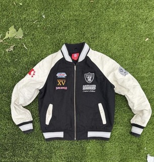 VINTAGE OAKLAND RAIDERS "NFL FOR HER" VARSITY JACKET WOMEN'S LARGE