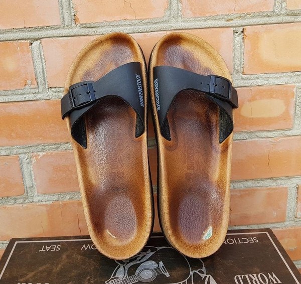 Men Birkenstock Sandals Black Leather 40