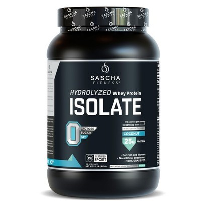 SASCHA FITNESS Hydrolyzed Whey Protein Isolate,100% Grass-Fed (2 Pounds,