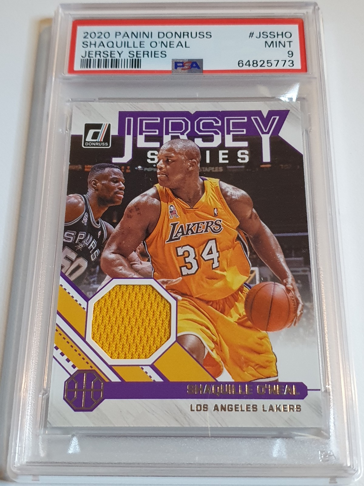 2020 Donruss Shaquille O'Neal #PATCH Game Worn Jersey - PSA 9 (POP 4)
