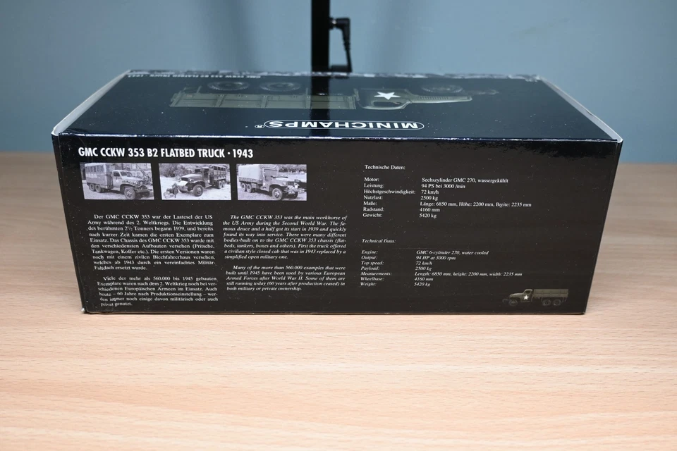 Camión Minichamps GMC CCKW 353 B2 1943 plataforma plana escala 1:35 Foto 4 de 4