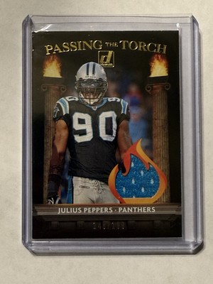 JULIUS PEPPERS BRIAN BURNS 2020 DONRUSS PASSING THE TORCH PATCH # / 99 PANTHERS