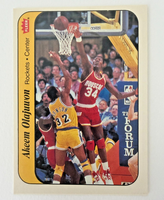 1986 Fleer Stickers Hakeem Akeem Olajuwon Houston Rockets #9 of 11