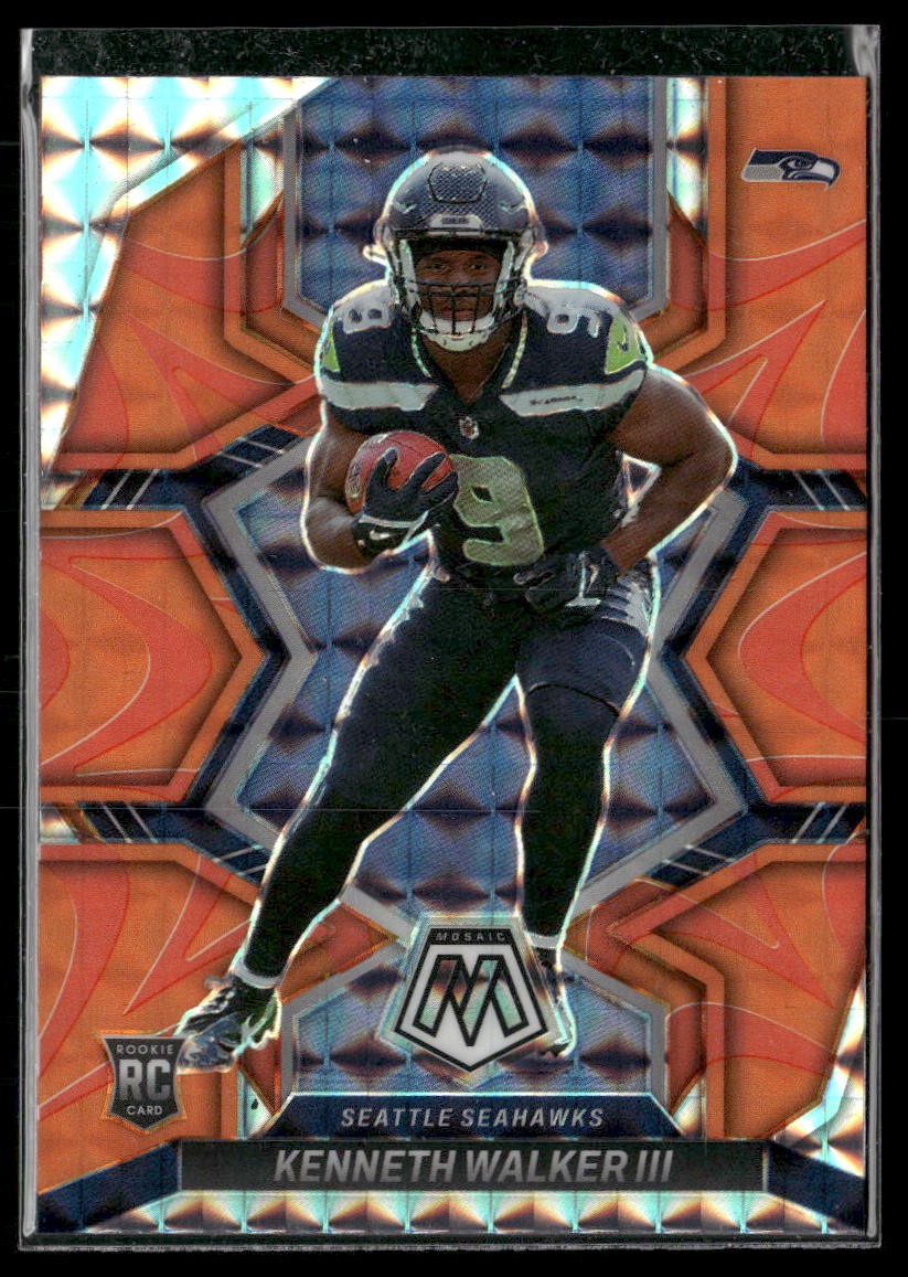 Rookie 2022 Panini Mosaic #308 Kenneth Walker III Mosaic Reactive Orange
